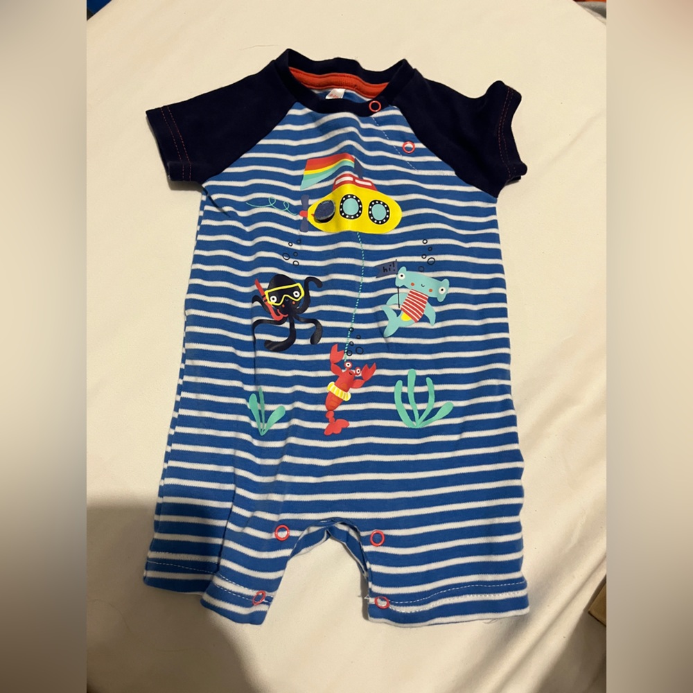 Lily &Jack Blue Striped Kids Romper